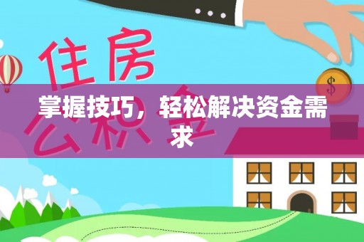 新房掌握技巧，轻松解决资金需求