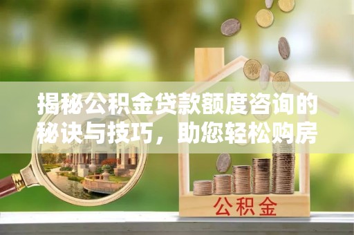 新房揭秘公积金贷款额度咨询的秘诀与技巧，助您轻松购房！